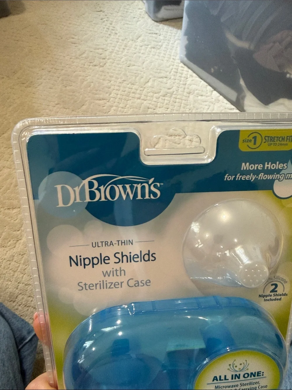Dr. Brown's Blue Nipple Shields with Sterilizer Case